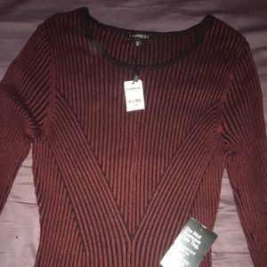 Express striped burgundy dress❤️**NEVER WORN**